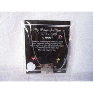 NEW My Prayer For You Best Friend Cross by Ganz Silver Locket Necklace Beautiful